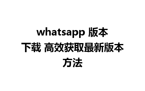 whatsapp 版本<a href=