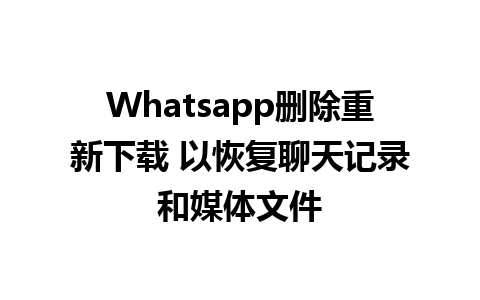 Whatsapp删除重新下载 以恢复聊天记录和媒体文件