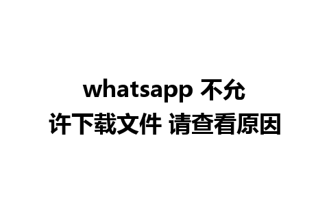 whatsapp 不允许下载文件 请查看原因